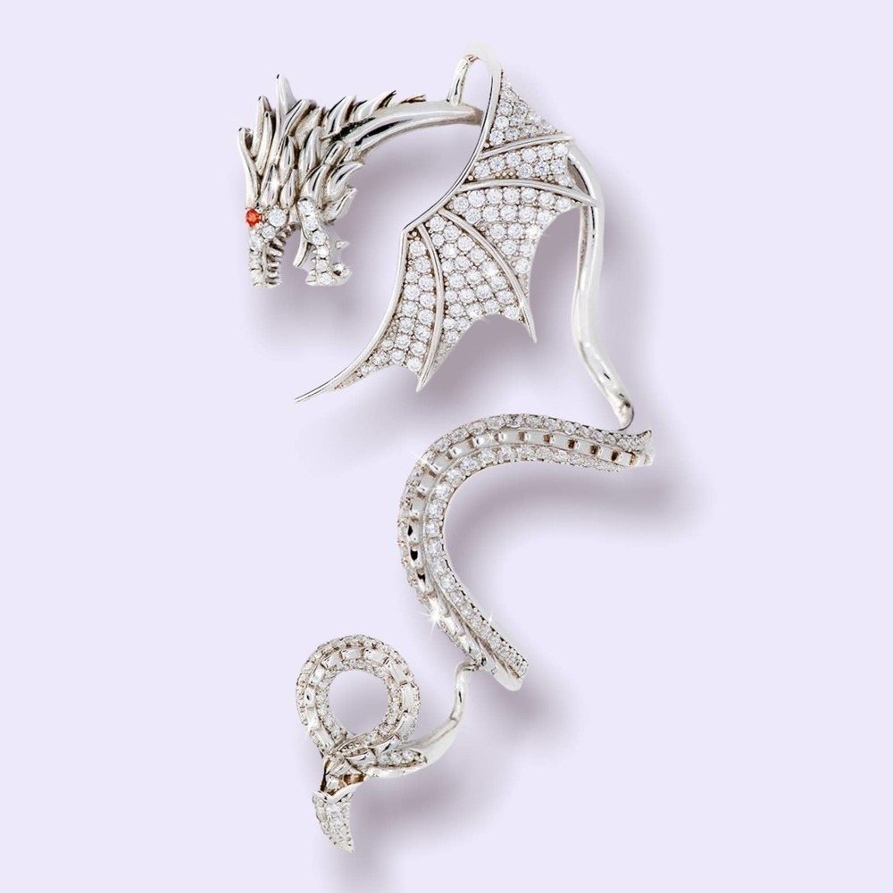 Single Statement Dragon Ear Jacket - Irijewelry - image 2